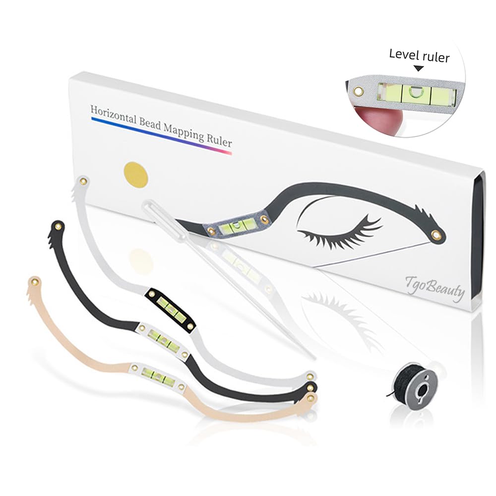 Horizontal Bead Eyebrow Mapping Ruler with Spirit Level