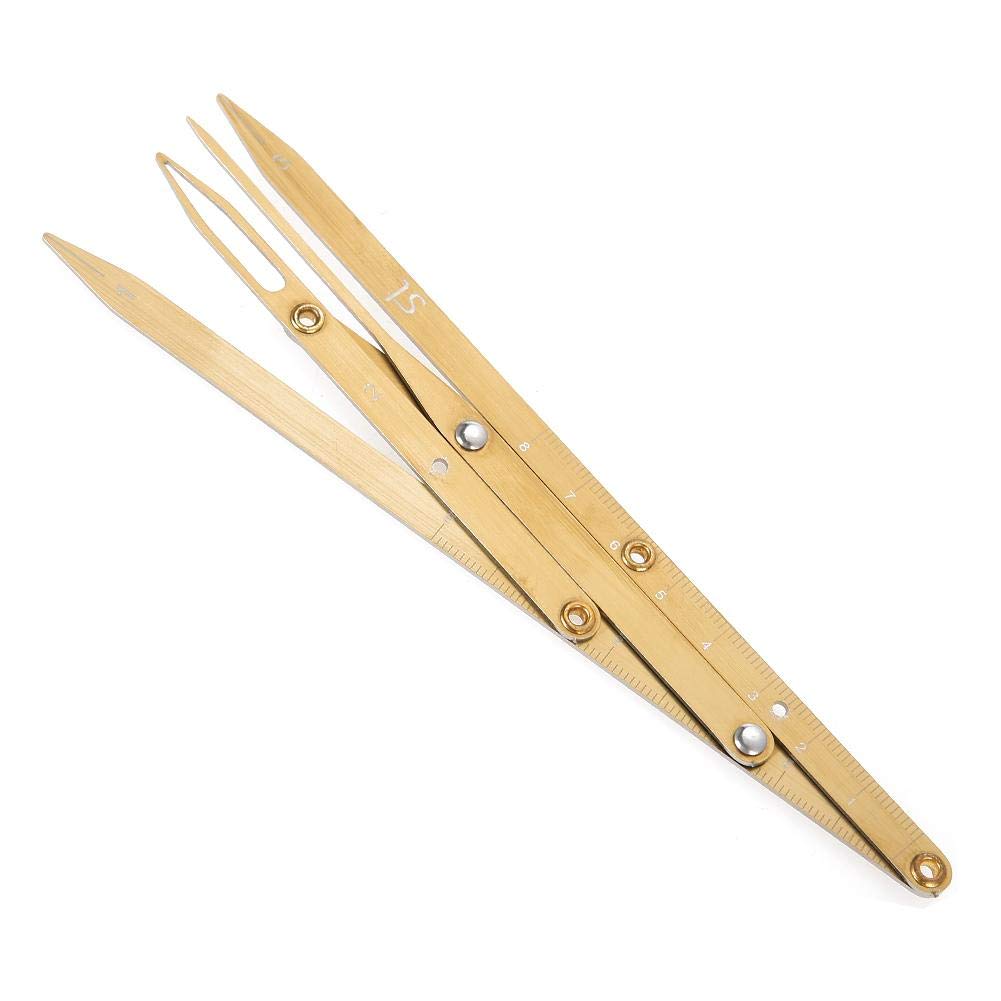Gold Eyebrow Symmetry Caliper – Adjustable 3-Point Ruler