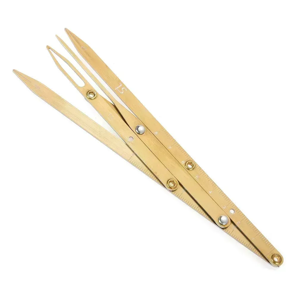 Gold Eyebrow Symmetry Caliper – Adjustable 3-Point Ruler