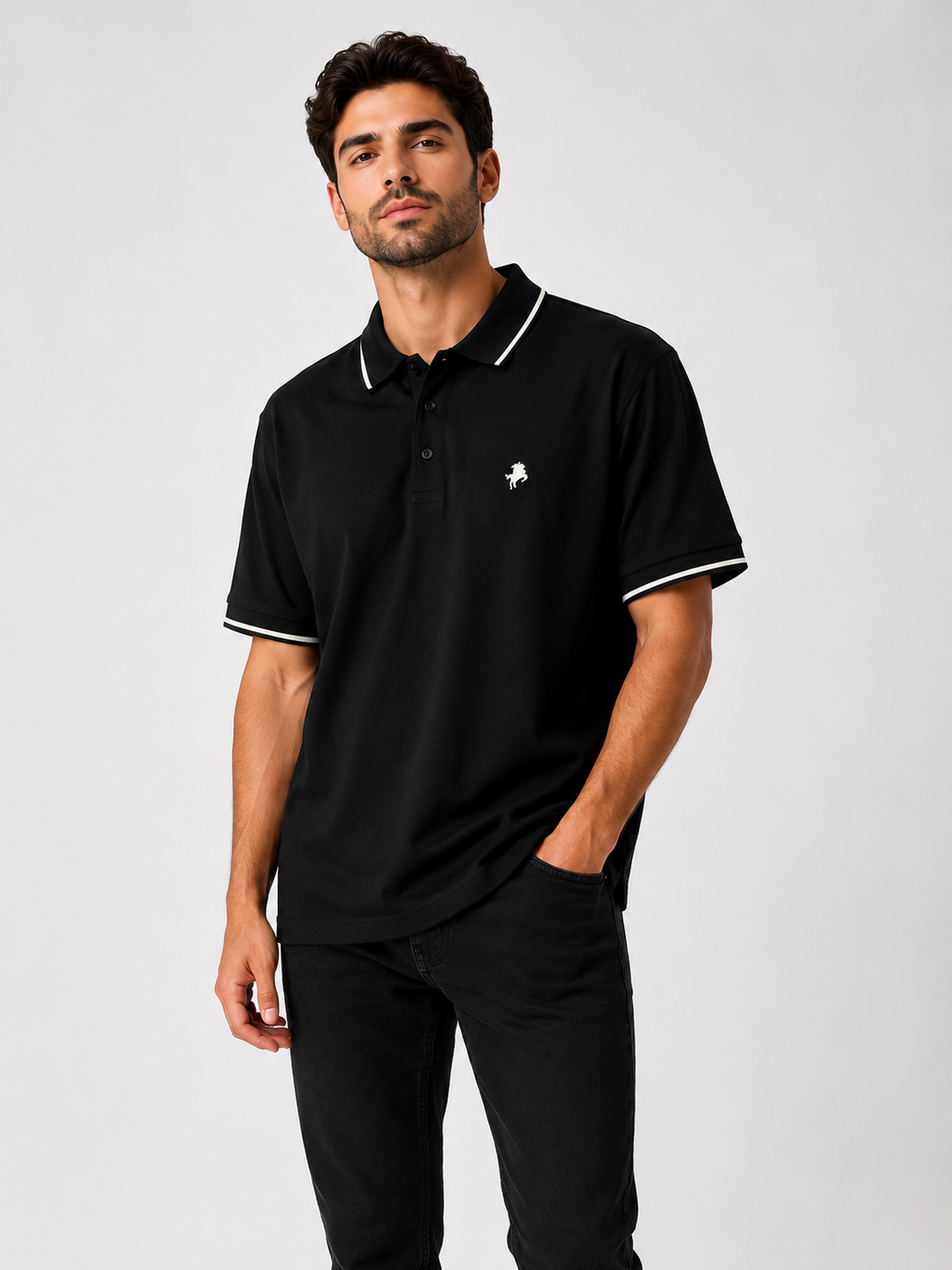 Classic Tipped-Collar Polo Shirt